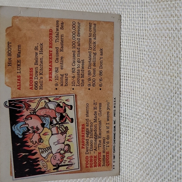 1987 Topps Garbage Pail Kids GPK Series 7 B #282b Bent Brent NM/MT *d3 - Picture 2 of 5